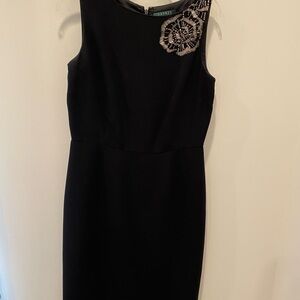 Lauren Ralph Lauren Black Midi Dress with Shoulder Detail